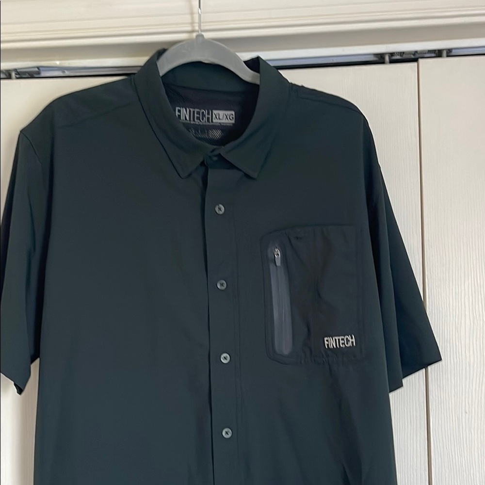 Fintech-Men's Black fishing Shirt